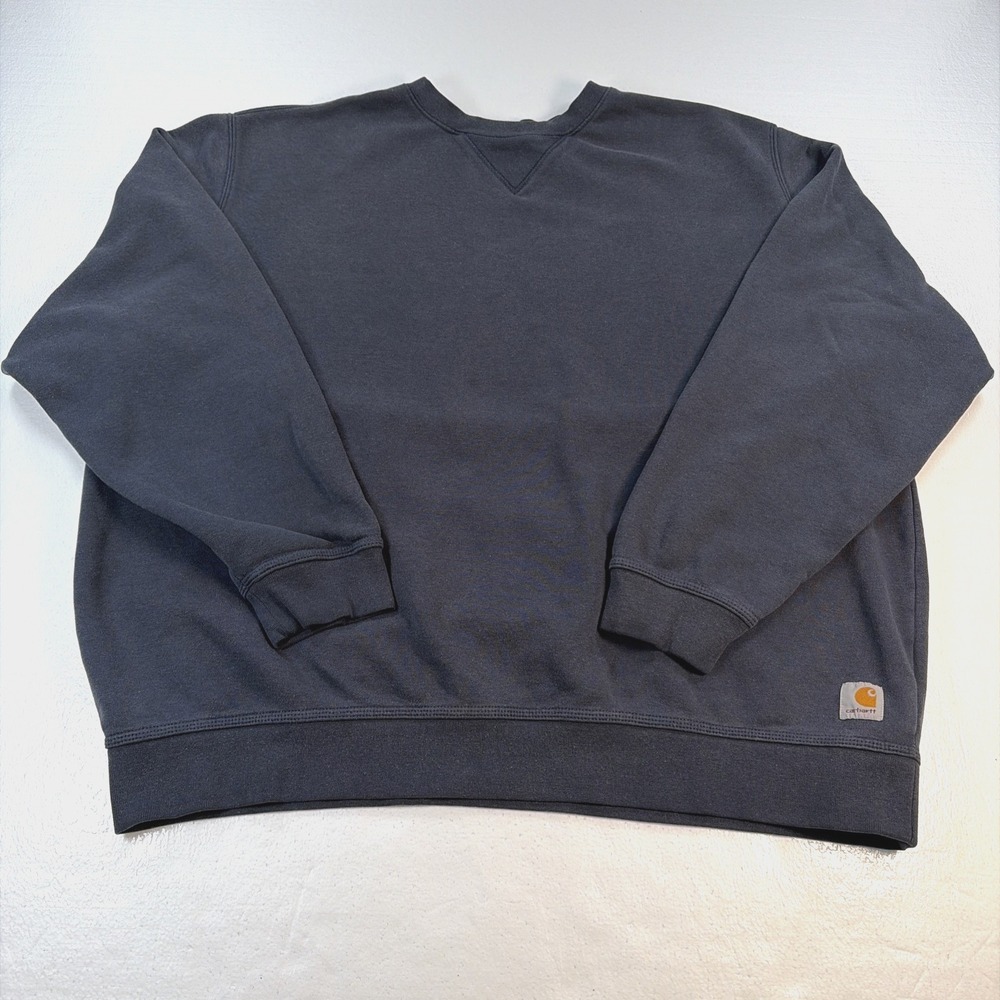 Carhartt Original Fit Sweatshirt Men's 2XL Navy Faded Crewneck Pullover